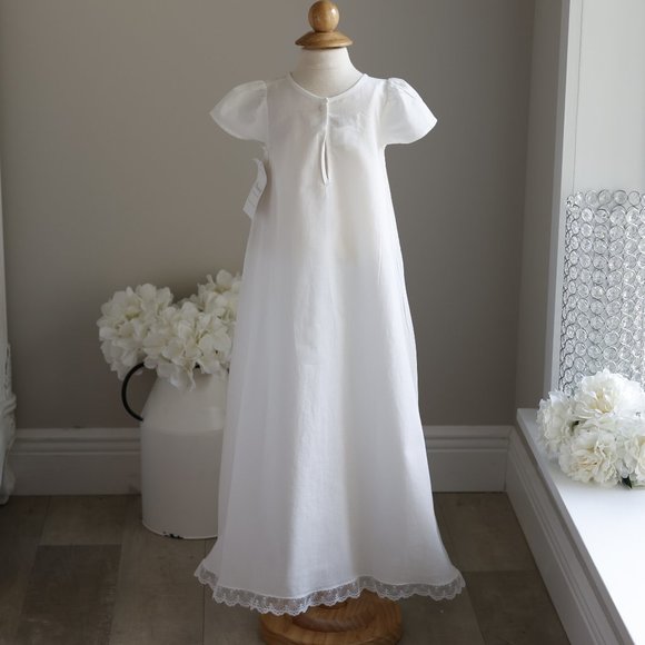 Strasburg Cotton Cap-Sleeve Slip for Special Occasion Gown 6/12 Months NWT - Picture 3 of 4